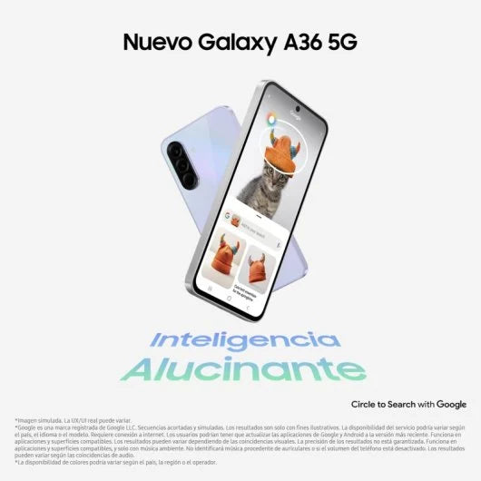 Samsung Galaxy A36 5G 6GB128GB Smartphone 6.7 Super AMOLED Android 15 Lavanda Versión Importada EU