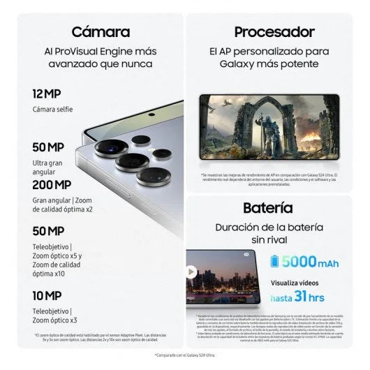 Samsung Galaxy S25 Ultra Smartphone con IA Almacenamiento 256GB Batería 5.000mAh Titanio Gris