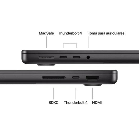 Portátil Apple MacBook Pro Apple M4 10 Núcleos16GB512GB SSDGPU 10 Núcleos14 Negro Espacial