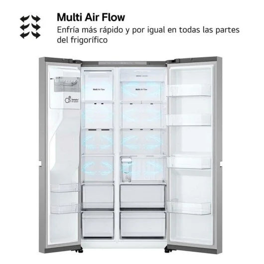 LG GSLC41PYPE Frigorífico Americano Side By Side sin Toma de Agua 641L E Inox Antihuellas