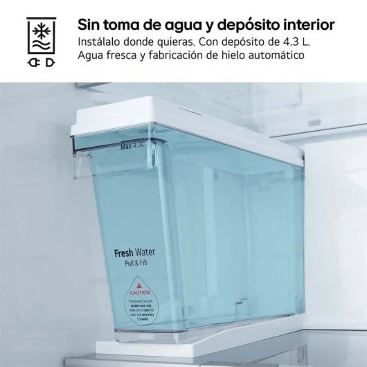 LG GSLC41PYPE Frigorífico Americano Side By Side sin Toma de Agua 641L E Inox Antihuellas