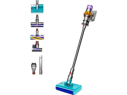 Aspirador escoba - Dyson v15s Detect™ Submarine, Friegasuelos, Potencia succión 240 W, Autonomía 60 min, Accesorios incluídos, Níquel
