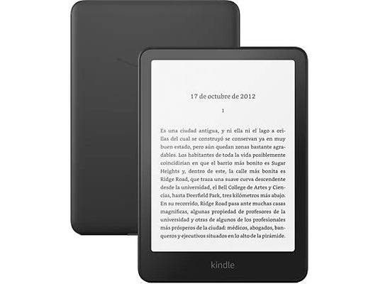 Ebook - Amazon Kindle Paperwhite, 7, 16 GB, 300 ppi, Con publicidad, Sin reflejos, Autonomía de semanas, Negro