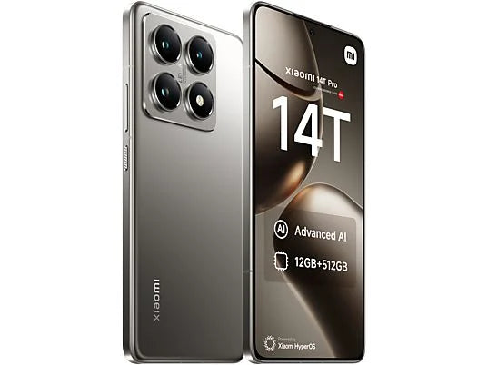 Móvil - Xiaomi 14T Pro, Gris Titanio, 512 GB, 12 GB RAM, 6.67" 1.5K, Mediateck Dimensity 9300+, 5000 mAh, Android-HyperOS