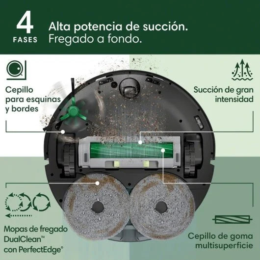 iRobot Roomba Plus 505 Combo Robot Aspirador con Base AutoWash Multifunción y Autolimpiable Negro