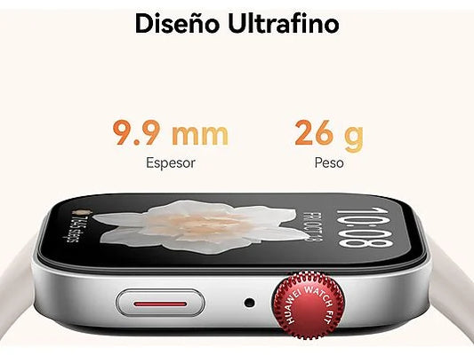 Smartwatch - Huawei Watch Fit 3, 1.82 AMOLED, Llamadas Bluetooth, 10 días batería, Compatible iOS - Android, Correa Fluoroelastómero, Blanco