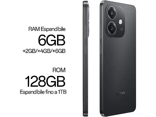 OPPO A40, Negro, Móvil Android, 128 GB, 6 GB RAM, 6,67  LCD, Panda Glass, 90 Hz, Qualcomm Snapdragon, 5100 mAh