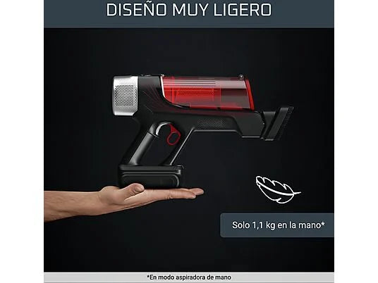Aspirador escoba - Rowenta RH2079 X-Force Flex 9.60 Animal Care, 100 AW, 0.4 L, 45 min, Tecno.Ciclónica, 3 modos, Ultraligera, Especial Mascotas, Roja