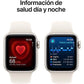 Apple Watch SE (2024), GPS, 40 mm, Caja de aluminio Blanco estrella, Vidrio delantero Ion-X, Correa deportiva Blanco estrella, Talla SM