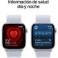 Apple Watch Series 10 (2024), GPS, 42 mm, Gesto de doble toque, Caja de aluminio plata, Correa Loop deportiva Azul nube