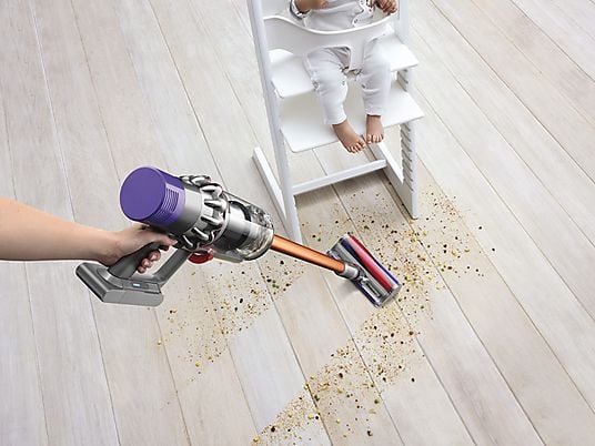 Aspirador escoba - Dyson Cyclone v10™ Absolute, Potencia succión 150 AW, Sin cable, Tecnología ciclónica, 60 min, Níquel