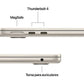 Apple MacBook Air (2025) 13.6 Retina, Chip M4 Apple, CPU de 10 núcleos, GPU de 10 núcleos, 16 GB RAM, 512GB de SSD, Blanco Estrella
