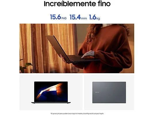 Portátil - Samsung Galaxy Book4, 15.6 FHD, Intel® Core™ i5-1335U, 16GB RAM, 512GB SSD, Intel® Graphics, W11H, Gris