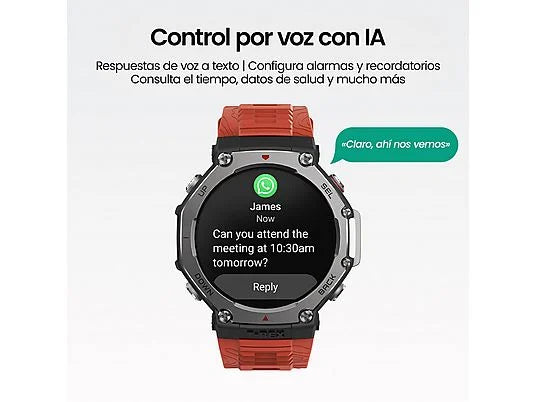 Smartwatch - Amazfit T-Rex 3, 1.5 AMOLED, Táctil, 27 días Autonomía, Silicona, Compatible iOSAndroid, Onyx
