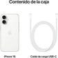 Apple iPhone 16, Negro, 128 GB, 5G, 6.1 " OLED Super Retina XDR, Chip A18 Bionic, iOS