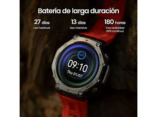 Smartwatch - Amazfit T-Rex 3, 1.5 AMOLED, Táctil, 27 días Autonomía, Silicona, Compatible iOSAndroid, Onyx