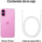 Apple iPhone 16 Plus, Rosa, 128 GB, 5G, 6.7  OLED Super Retina XDR, Chip A18 Bionic, iOS