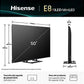 TV Mini LED 50 - Hisense 50E8Q, UHD 4K, 144 Hz, Hi-View Engine, Escalador HDR IA, Subwoofer integrado, Negro